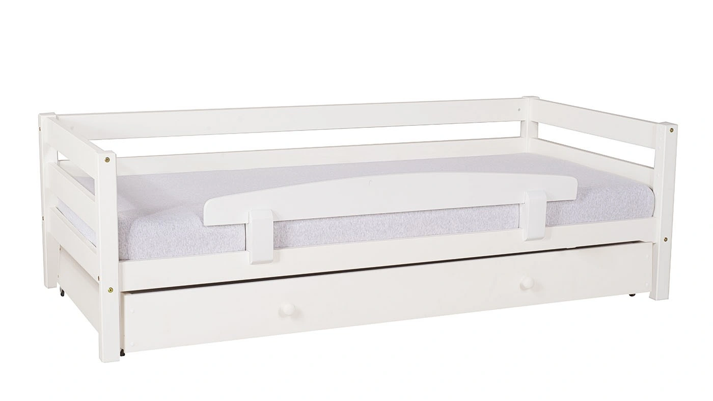 מיטת ילדים מיקה עם ארגז רוחב 80 ס"מ | עם מעקה אחורי